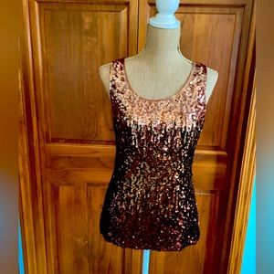 Maner Glitter Tank; Toffee color, Size M
